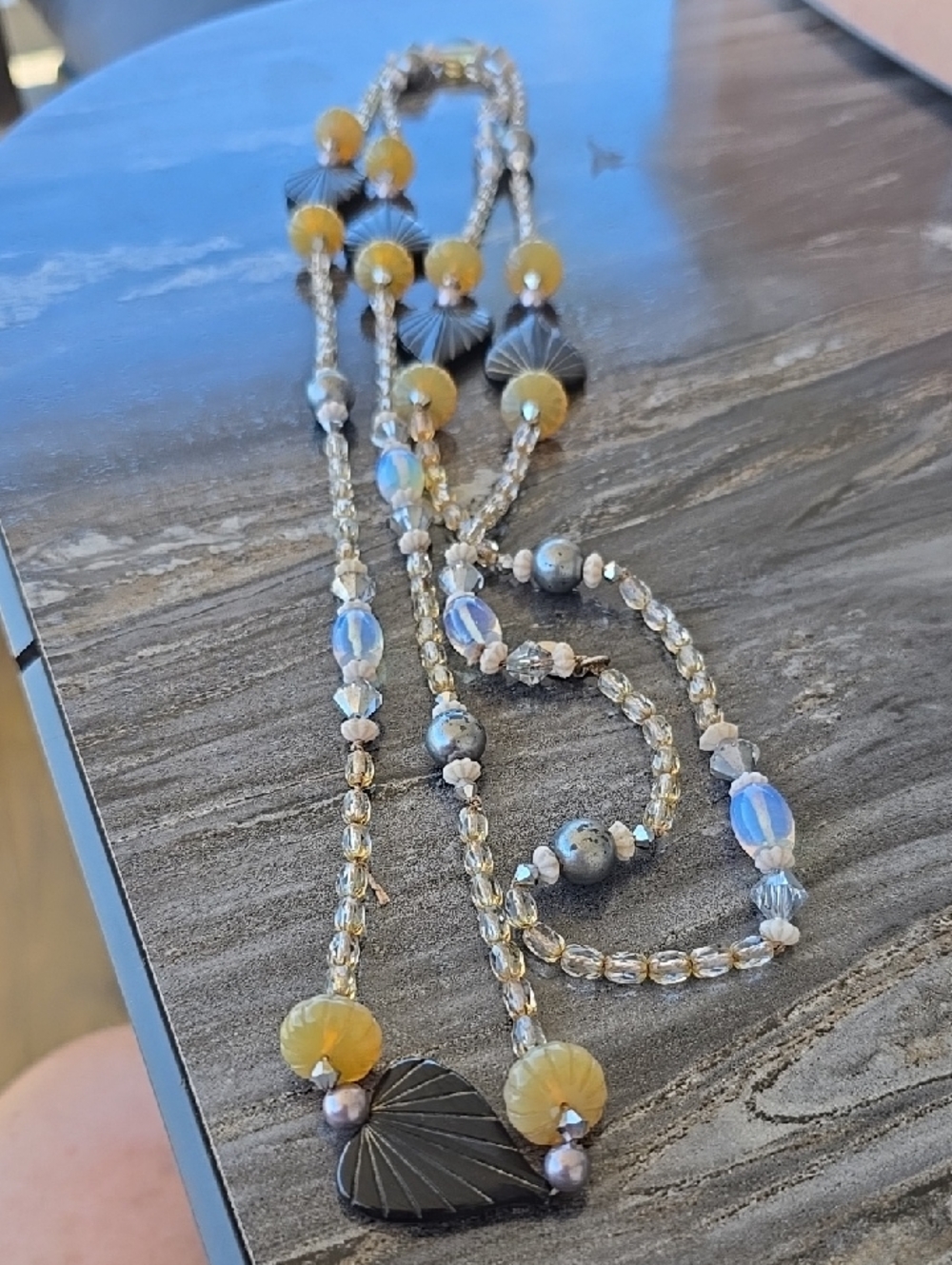 Tarina Tarintino Elegant Black Yellow, & Multicolored Estate 29" Beaded Necklace - Picture 13 of 13